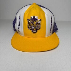 Vintage LSU TIGERS snapback hat AJD Lucky Stripes LOUISIANA STATE UNIVERSITY